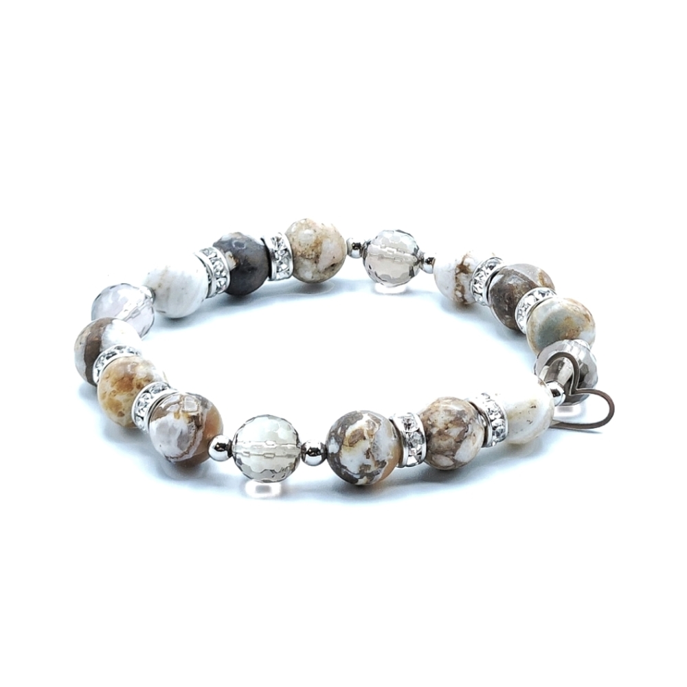 METATRON'S CHILD, "SILLY SASQUATCH," Petrified Opal & Smoky Quartz, MYSTIC MALA